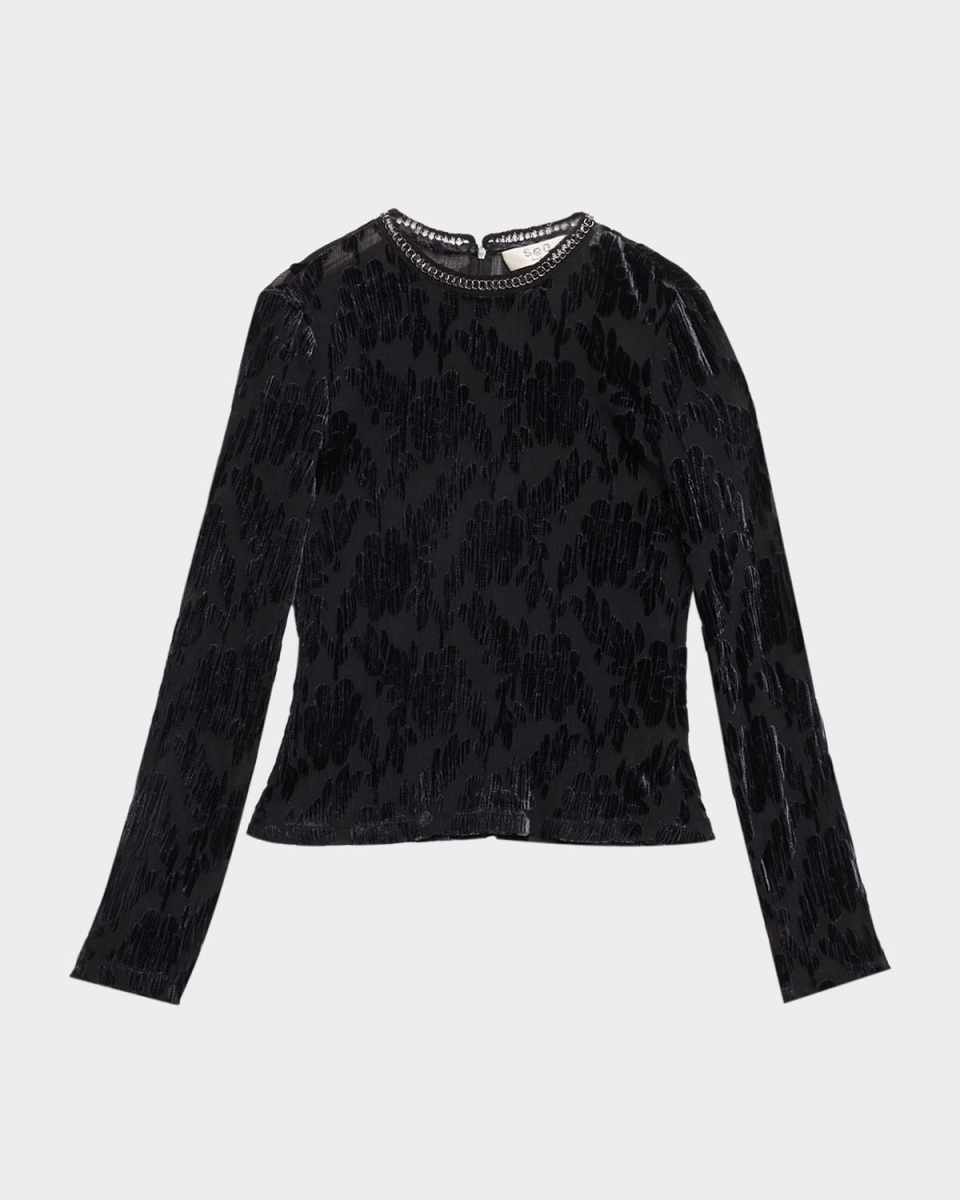 Regine Long-Sleeve Burnout Top